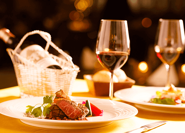 <Top Seller> [Half Board] Enjoy Full-Course Dinner of Excellent French Cuisine and Open-Air Bath